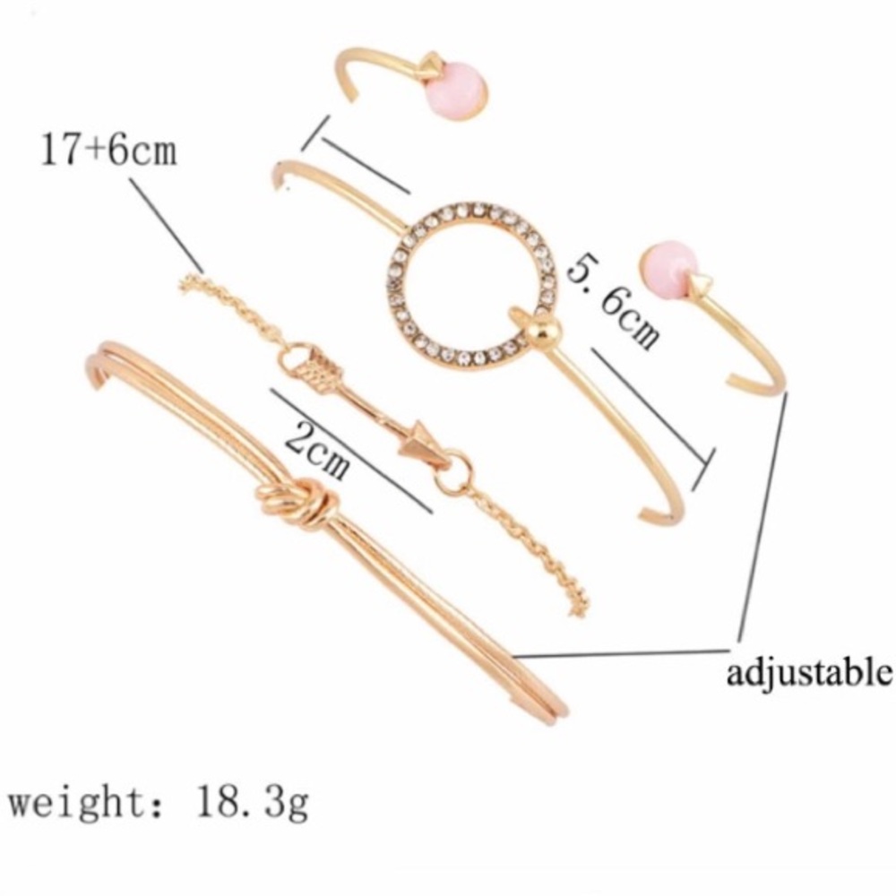 NEW!๐๐BUNDLE!!!๐4๐GOLDEN BRACELETS!๐๐๐PINK! - Picture 5 of 8